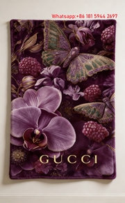 Gucci Plum Floral Deep Purple Raspberry Dream throw blankets IMG_2777